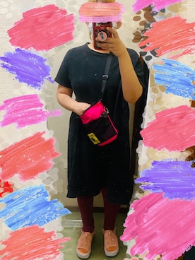 「アイテム（レギンス/スパッツ、レッド系）」を使った、gajugonさん（レディース・159cm）の夏コーディネート