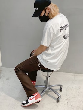 「SUNSEA（サンシー）のアイテム（財布/小物）」を使った、森下　さん（メンズ・181cm）の夏コーディネート