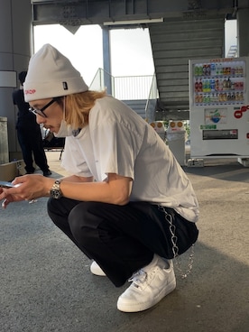 「SUNSEA（サンシー）のアイテム（財布/小物）」を使った、森下　さん（メンズ・181cm）の夏コーディネート