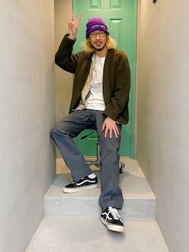 「SUNSEA（サンシー）のアイテム（財布/小物）」を使った、森下　さん（メンズ・181cm）の冬コーディネート