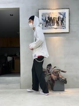 「SUNSEA（サンシー）のアイテム（財布/小物）」を使った、森下　さん（メンズ・181cm）の春コーディネート