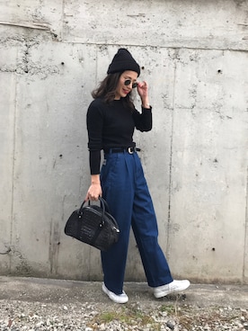 「SUPERGA（スペルガ）のアイテム」を使った、NANAさん（レディース・161cm）の春コーディネート