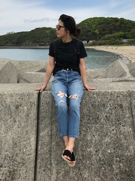「Three Four Time（ｽﾘｰﾌｫｰﾀｲﾑ）のアイテム」を使った、NANAさん（レディース・161cm）の春コーディネート