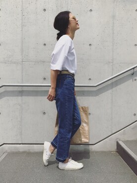 「SQUOVAL（スクオーバル）のアイテム」を使った、NANAさん（レディース・161cm）の春コーディネート