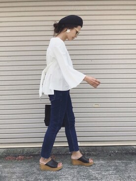 「A.D.S.R.（エーディーエスアール）のA.D.S.R　エー・ディー・エス・アール　MILLIE　ミリー（サングラス）」を使った、NANAさん（レディース・161cm）の秋コーディネート