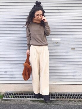 「カシミヤ」｜「アイテム（その他シューズ）」を使った、NANAさん（レディース・161cm）の冬コーディネート