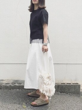 「B'2nd（ビーセカンド）のアイテム」を使った、NANAさん（レディース・161cm）の春コーディネート