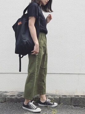 「MYSTERY RANCH（ミステリーランチ）のアイテム（バッグ）」を使った、NANAさん（レディース・161cm）の春コーディネート