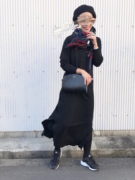 「CHAPTER WORLD PREMIUM（チャプターワールドプレミアム）のアイテム（シューズ）」を使った、NANAさん（レディース・162cm）の冬コーディネート