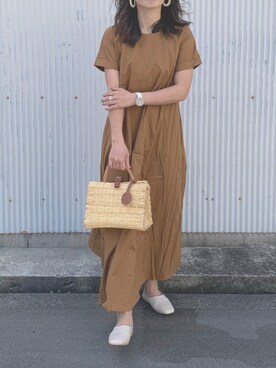 「titivate（ティティベイト）のﾌﾚｱﾏｷｼﾜﾝﾋﾟｰｽ（ワンピース）」を使った、NANAさん（レディース・162cm）の春コーディネート