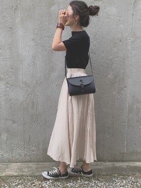 「A.P.C.（アーペーセー）のSAC ALICIA 19E（ショルダーバッグ）」を使った、NANAさん（レディース・162cm）の夏コーディネート