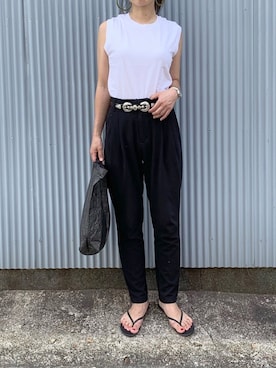 「TKEES（ティキーズ）の＜TKEES（ティキーズ）＞ トング サンダル◆（サンダル）」を使った、NANAさん（レディース・162cm）の夏コーディネート