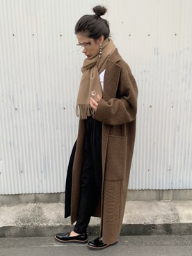 「TODAYFUL（トゥデイフル）のアイテム（その他アウター）」を使った、NANAさん（レディース・162cm）の冬コーディネート