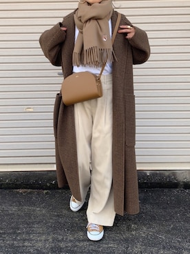 「TODAYFUL（トゥデイフル）のアイテム（その他アウター）」を使った、NANAさん（レディース・162cm）の冬コーディネート