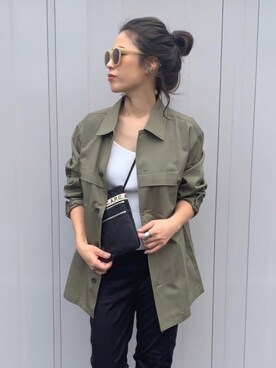 「A.D.S.R.（エーディーエスアール）のA.D.S.R　エー・ディー・エス・アール　MILLIE　ミリー（サングラス）」を使った、NANAさん（レディース・162cm）の春コーディネート