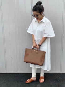 シャツ ブラウスを使った 白ワンピース の人気ファッションコーディネート ユーザー Wearista Wear