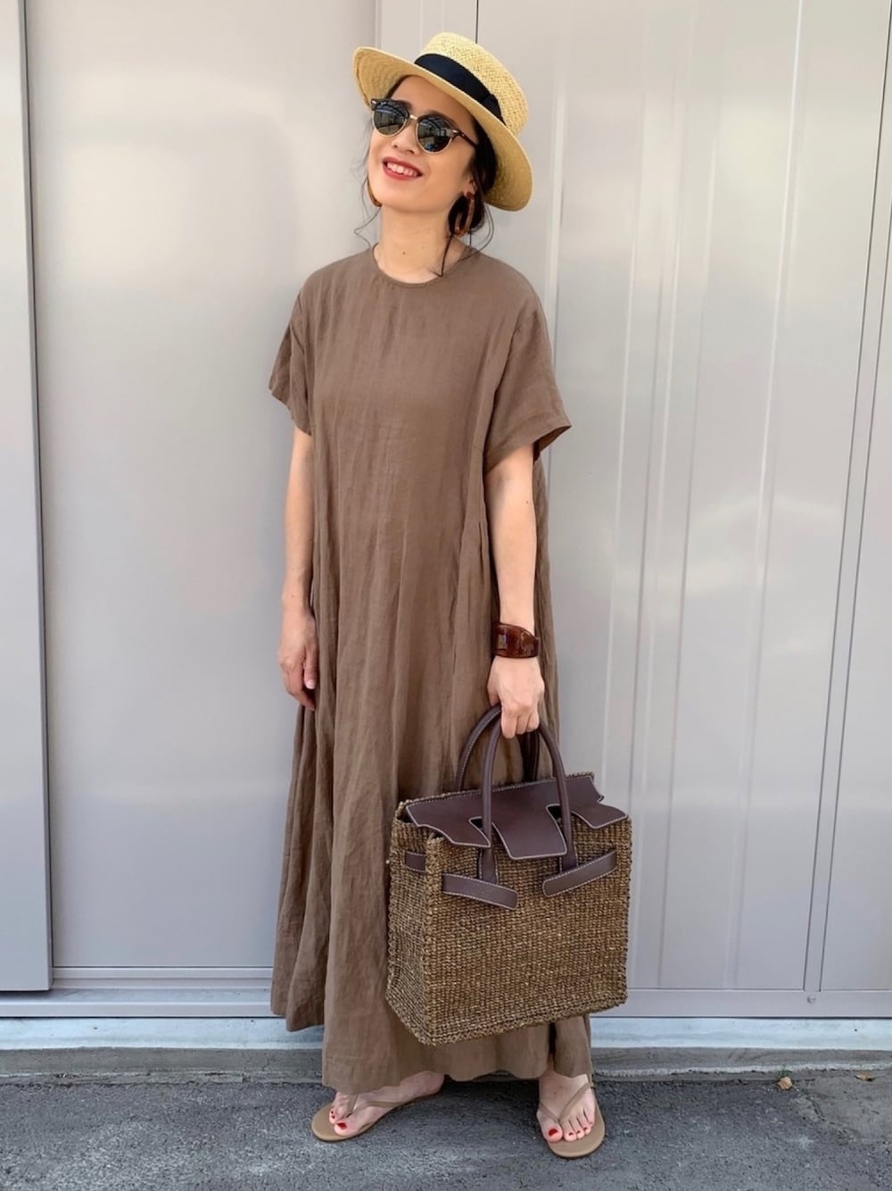 RED CHOP WORKS レッドチョップワークス リネン半袖ワンピース 黒 CANAL JEAN（キャナルジーン）の「RED CHOP WORKS(レッド