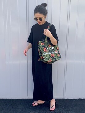 「TKEES（ティキーズ）の＜TKEES（ティキーズ）＞ トング サンダル◆（サンダル）」を使った、NANAさん（レディース・162cm）の夏コーディネート