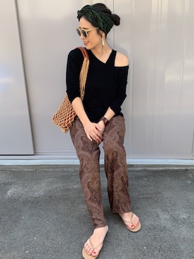 「Caravana by A.I.C（キャラバーナ　バイ　エーアイシー）のアイテム」を使った、NANAさん（レディース・162cm）の夏コーディネート