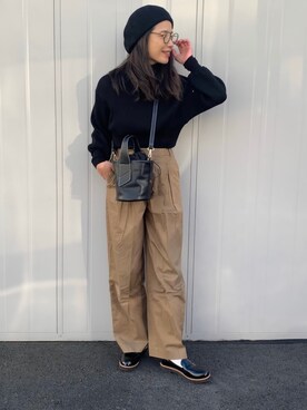 「GUSCIO（グッシオ）のアイテム」を使った、NANAさん（レディース・162cm）の秋コーディネート