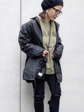 「Acne Studios（アクネストゥディオズ）のアイテム（ジャケット/アウター）」を使った、NANAさん（レディース・162cm）の春コーディネート