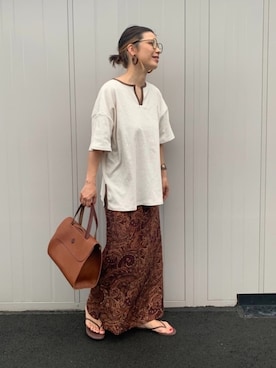 「CLEDRAN（クレドラン）のアイテム」を使った、NANAさん（レディース・162cm）の春コーディネート