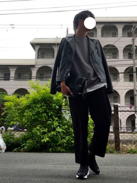 「SENSE OF PLACE by URBAN RESEARCH（センスオブプレイスバイアーバンリサーチ）のアイテム（ライダースジャケット）」を使った、さかさかさん（メンズ・178cm）の春コーディネート