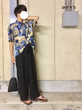 「祭り」｜「アイテム（その他シューズ）」を使った、さかさかさん（メンズ・178cm）の夏コーディネート