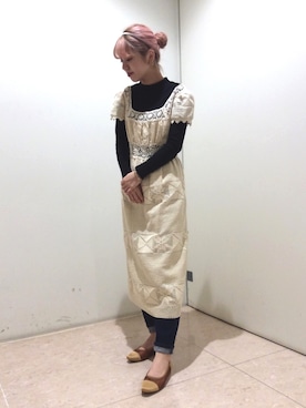 「ワンピース×デニム」｜ORientalTRaffic ルミネ町田店さん（レディース・157cm）の冬コーディネート