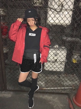 「スニーカーブーツ」｜「アイテム（アクセサリー）」を使った、RASVOA STAFFさん（レディース・165cm）の冬コーディネート