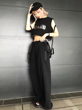 「RASVOA（ラスボア）のアイテム」を使った、RASVOA STAFFさん（レディース・161cm）の夏コーディネート