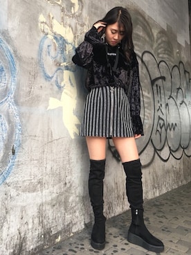 「RASVOA（ラスボア）のアイテム」を使った、RASVOA STAFFさん（レディース・166cm）の秋コーディネート