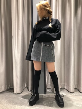 「ニーハイソックス」｜RASVOA STAFFさん（レディース・155cm）の秋コーディネート