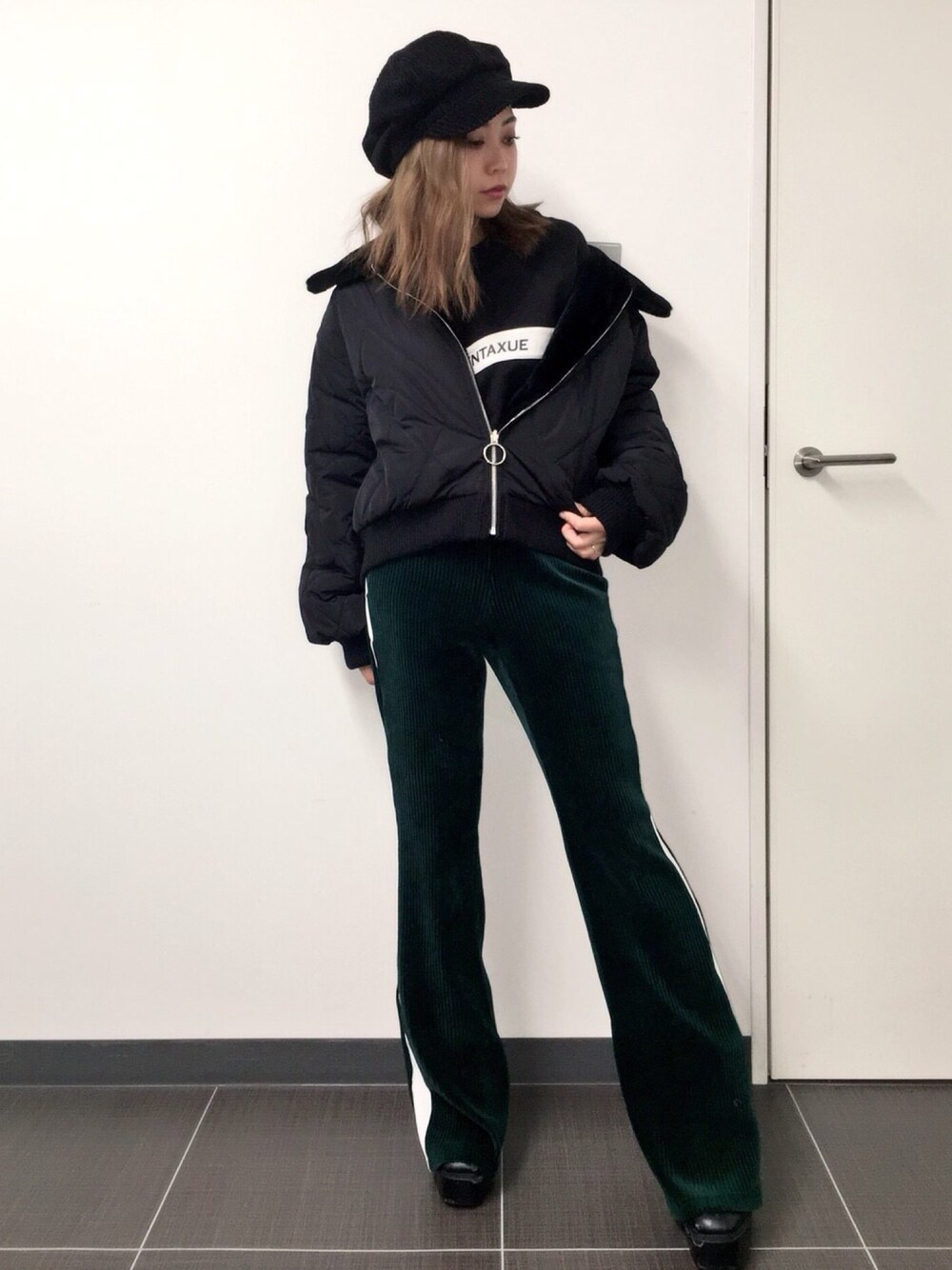 RASVOAミニマムキルトリバーシブルブルゾン ダウン ファー RASVOAミニマムキルトリバーシブルブルゾン ダウン ファー