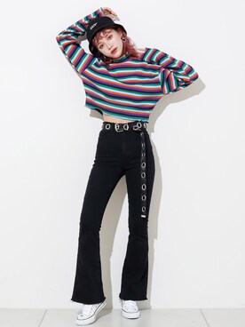 「RASVOA（ラスボア）のアイテム」を使った、RASVOA STAFFさん（レディース・164cm）の冬コーディネート