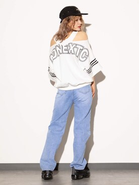 「RASVOA（ラスボア）のアイテム（キャップ）」を使った、RASVOA STAFFさん（レディース・160cm）の春コーディネート