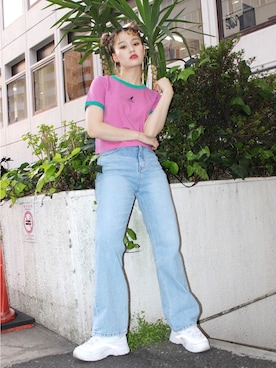 「RASVOA（ラスボア）のアイテム」を使った、RASVOA STAFFさん（レディース・160cm）の春コーディネート