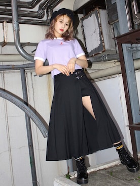 「KANGOL（カンゴール）のアイテム（Tシャツ/カットソー）」を使った、RASVOA STAFFさん（レディース・160cm）の春コーディネート