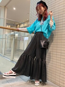 「新作」｜「アイテム（ハンチング/ベレー帽）」を使った、RASVOA STAFFさん（レディース・160cm）の春コーディネート