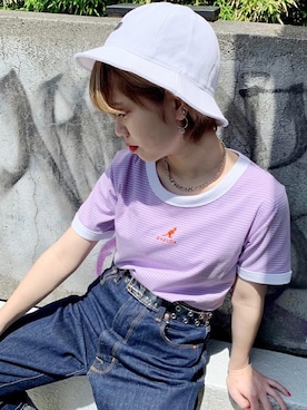 「コラボTシャツ」｜RASVOA STAFFさん（レディース・155cm）の夏コーディネート