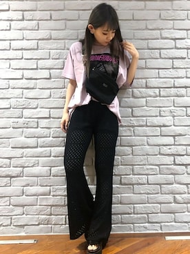 「RASVOA（ラスボア）のアイテム」を使った、RASVOA STAFFさん（レディース・160cm）の夏コーディネート