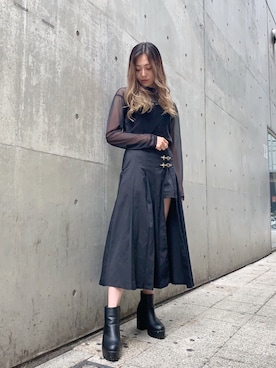 「ラップスカート」｜「アイテム（キャミソール）」を使った、RASVOA STAFFさん（レディース・163cm）の秋コーディネート
