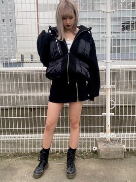 「ボア」｜「アイテム（ナイロンジャケット）」を使った、RASVOA STAFFさん（レディース・166cm）の秋コーディネート