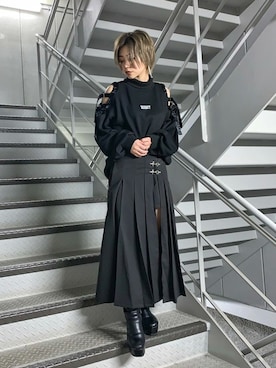 「RASVOA（ラスボア）のアイテム」を使った、RASVOA STAFFさん（レディース・153cm）の冬コーディネート