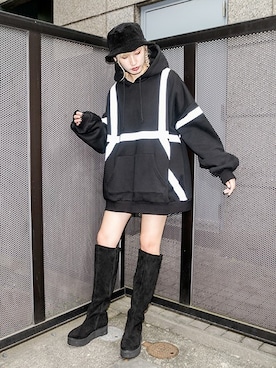 「RASVOA（ラスボア）のアイテム」を使った、RASVOA STAFFさん（レディース・166cm）の秋コーディネート