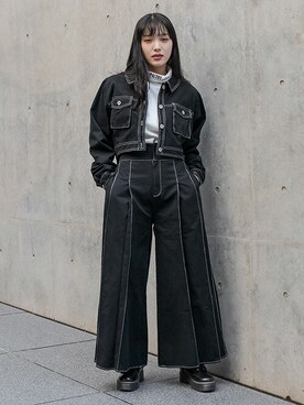 「RASVOA（ラスボア）のアイテム（その他アウター）」を使った、RASVOA STAFFさん（レディース・164cm）の冬コーディネート