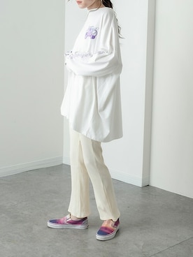 「RASVOA（ラスボア）のアイテム」を使った、RASVOA STAFFさん（レディース・163cm）の春コーディネート