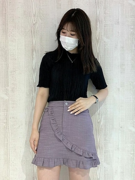 「RASVOA（ラスボア）のアイテム（スカート）」を使った、RASVOA STAFFさん（レディース・160cm）の春コーディネート
