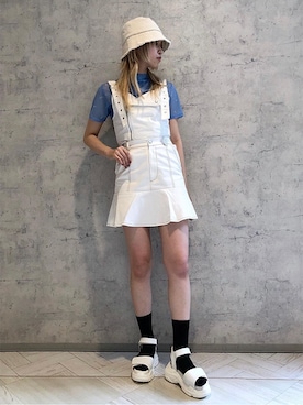 「SET UP」｜「アイテム（サンダル）」を使った、RASVOA STAFFさん（レディース・162cm）の夏コーディネート