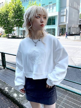 「スウェットトップス」｜「アイテム（スカート）」を使った、RASVOA STAFFさん（レディース・162cm）の秋コーディネート